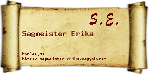 Sagmeister Erika névjegykártya